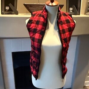 Red and Black Plaid Vest